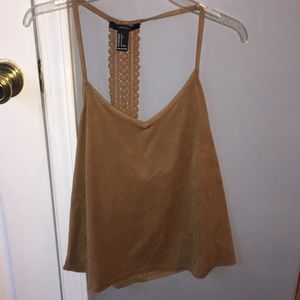 Brown suede tank top
